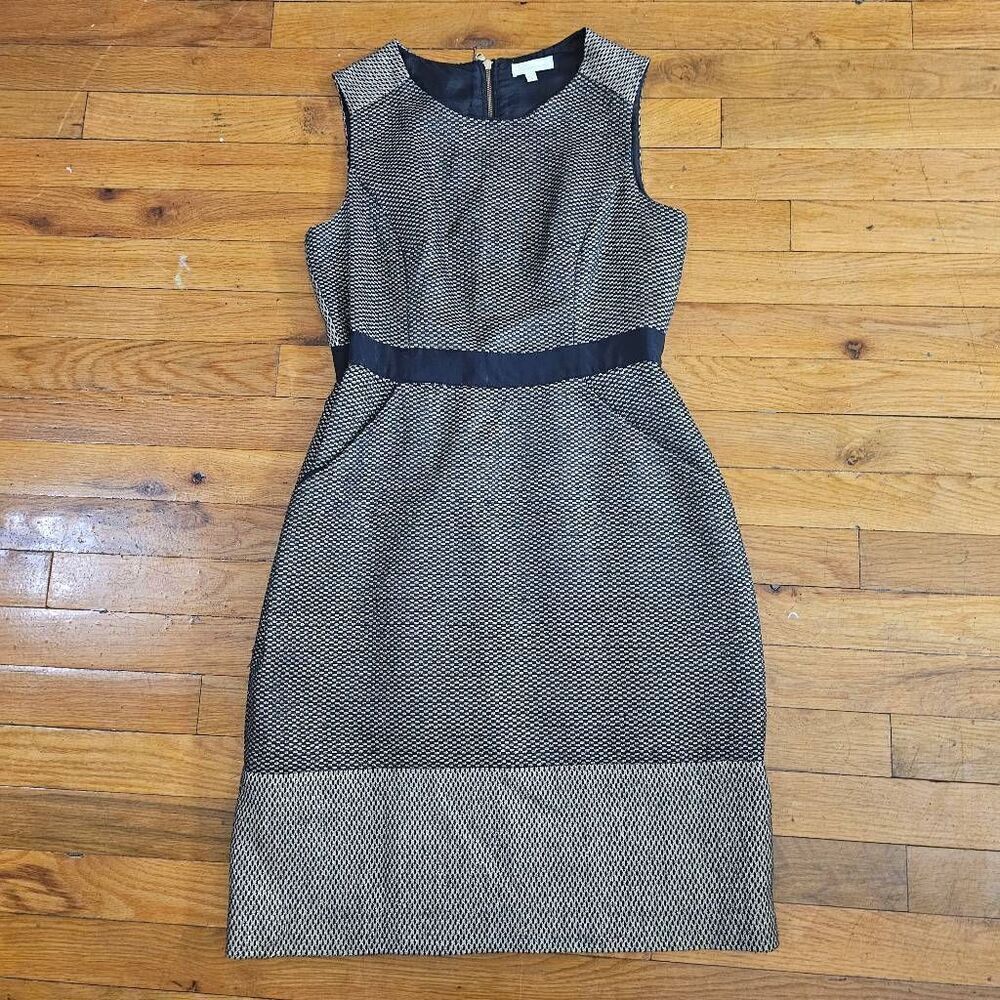 Shoshanna Black Gold Sheath Dress Size 4